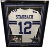 Roger Staubach Signed & Inscribed Jersey Framed