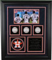 Houston Astros Triplets 3-Ball Shadow Box