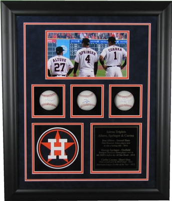 Houston Astros Triplets 3-Ball Shadow Box