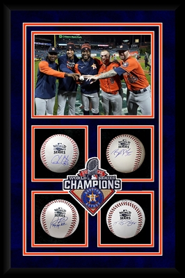 Astros World Series No-Hitter 4-Baseball Custom Shadowbox