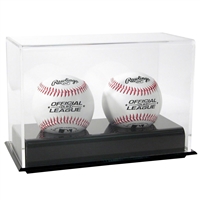 Black Based UV Acrylic Double Baseball Display Case
