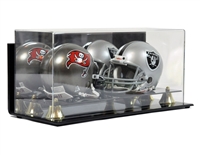 Deluxe Double Mini Football Helmet case wall mountable