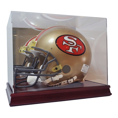 Deluxe Full Size Football Helmet Case Wood Base