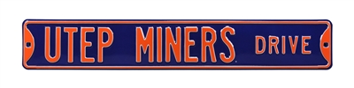 Utep Miners Street Sign