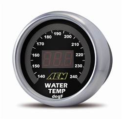 AEM Digital Oil/Transmission/Water Temperature Display Gauge (100°-300°F)