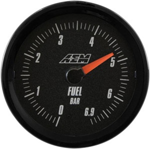 AEM Analog Fuel Pressure Display Gauge (0-6.9BAR) - Black Face