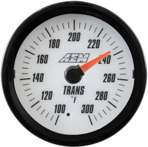 AEM Analog Transmission Temperature Display Gauge (100°F to 300°F) - White Face