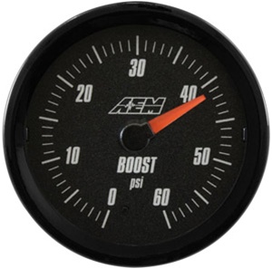 AEM Analog Boost Display Gauge (0 to 60psi) - Black Face