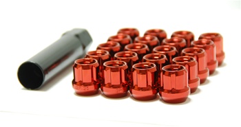 Muteki Open-Ended Lightweight Lug Nuts in Red - 12x1.25mm