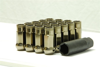 Muteki SR48 Open-Ended Lightweight Lug Nuts in Titanium - 12x1.50mm