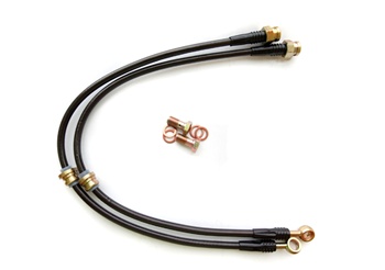 Agency Power Braided Stainless Steel Brake Lines for the 2003-2005 Mitsubishi Lancer Evolution VIII - FRONT
