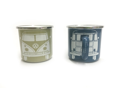 ENAMEL MUG- GIFT SET BLUE/GREY VW TA21