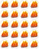Bon Fire Stickers - 16 per sheet - 10 pack