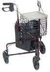 3 Wheel Walker Rollator with Basket, Tray and Pouch