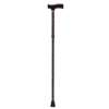 Lightweight Adjustable Black Floral Folding Cane with T Handle