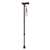 Adjustable Lightweight Black Wave "T" Handle Cane with Wrist Strap