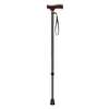 Adjustable Lightweight Black Wave "T" Handle Cane with Wrist Strap