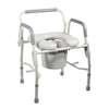 Steel Drop Arm Bedside Commode with Padded Seat & Arms