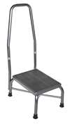 Heavy Duty Bariatric Footstool with Non Skid Rubber Platform and Handrail