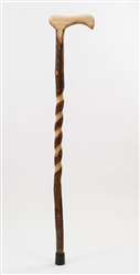 Free Form Twisted Hickory Walking Cane