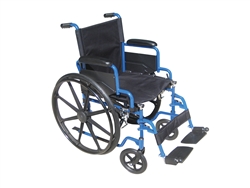 Blue Streak Wheelchair with Flip Back Desk Arms and Swing Away Footrest