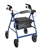 Blue Rollator Walker with Fold Up Removable Back Support Padded Seat