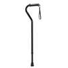 Adjustable Height Offset Handle Black Cane with Gel Hand Grip