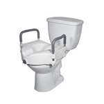 Elevated Raised Toilet Seat with Removable Padded Arms