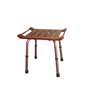 Adjustable Height Rectangular Teak Bath Bench Stool