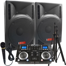 2400 WATTS! The Ultimate DJ System - Connect your Laptop, iPod or play CD's! - 15" Powered Speakers - Everything you need!