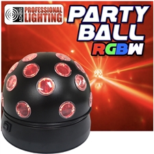 Party Ball RGBW Rotating LED Disco ball Effect Adkins Professional Lighting