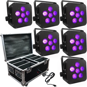 Wedding Up Lighting - 6 LED Battery Powered Wireless Lights and Case