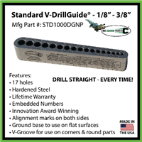 Big Gator Tools STD1000DGNP - Standard (SAE) V-DrillGuide (1/8 - 3/8")