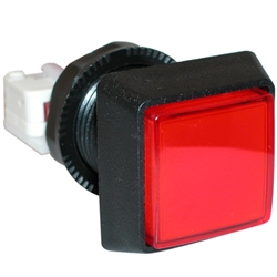 Large Square Illuminated Pushbutton - Red