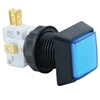 Small Square  Illuminated Pushbutton - Blue