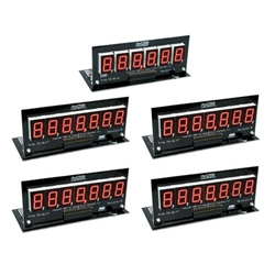 PINSCORE LED Display Set - B/S 1 x 6 Digit, 4 x 7 Digit Red