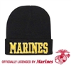 DELUXE BLACK MARINES EMBROIDERED WATCH CAP