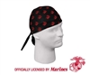 HEADWRAP USMC GLOBE & ANCHOR PATTERN - BLACK with RED