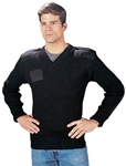 WOOL V-NECK SWEATER - BLACK