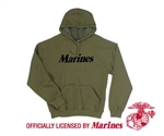 MARINES PULLOVER HOODED SWEATSHIRT - OLIVE DRAB