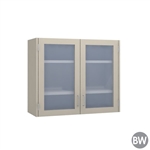 36" 2 Glass Door Wall Cabinet