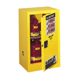 Justrite 12 Gal. Compac Sure-Grip&#0174 EX Lab Safety Cabinet (Self-Close, Yellow)