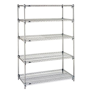 Metro Super Adjustable 2 Wire Shelving - 5-Shelf Unit, Chrome, 18" x 48" x 74"