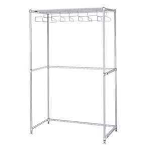 Metro Cleanroom Garment Rack 24 x 60 w/Hangers - Stainless Steel