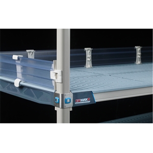 4" MetroMax Q Solid Clear Stackable Shelf Ledges- Back (30"W Shelf)