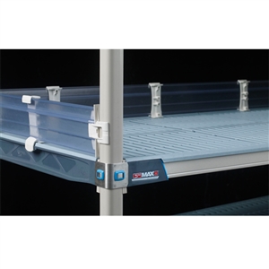 4" MetroMax i Solid Clear Stackable Shelf Ledges- Back (36"W Shelf)
