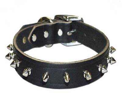 Latigo Leather Spiked Collar