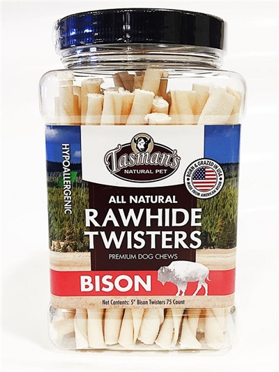 Tasman's Bison Rawhide Twisters 75 Count