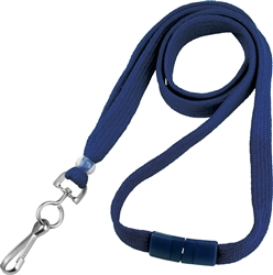 3/8" Flat Polyester Break-Away Lanyard With Swivel Hook -100/Pkg.