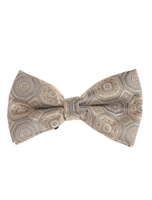 Tan, Khaki & Grey Design Pre-tied Bow Tie with Matching Pocket Square BWTH-1411
